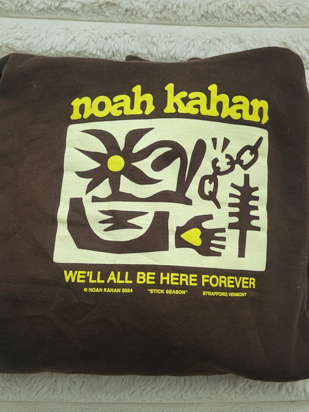 Noah Kahan We’ll All Be Here Forever Tour 2024 Brown Hoodie Adult Size Large